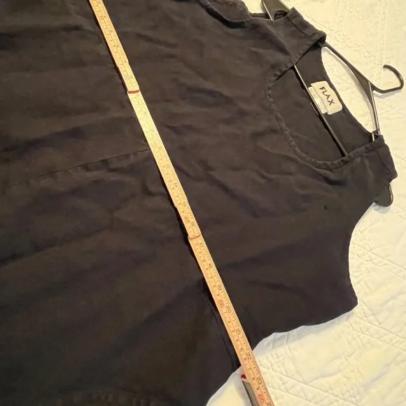 FLAX Women’s 100% Linen Black Maxi Dress Sleeveless Lagenlook Cottagecore Large - Picture 11 of 13